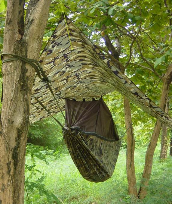 End View of Jungle Hammock & Fly (click to enlarge)