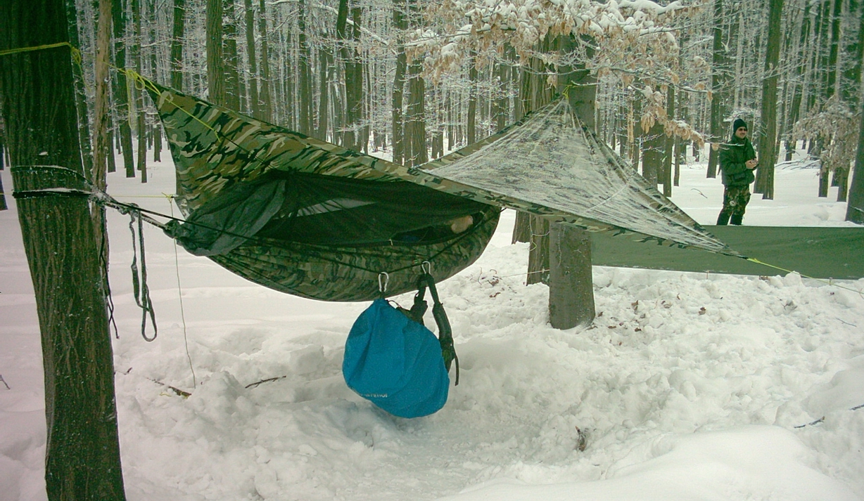 Koren Laszlo camping in the snow in Hungary (winter 2007)